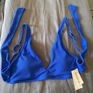 Raisins Blue Ribbed Bikini top